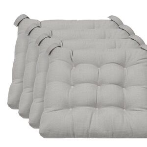 Gray Tufted Seat Cushions - Set of 4